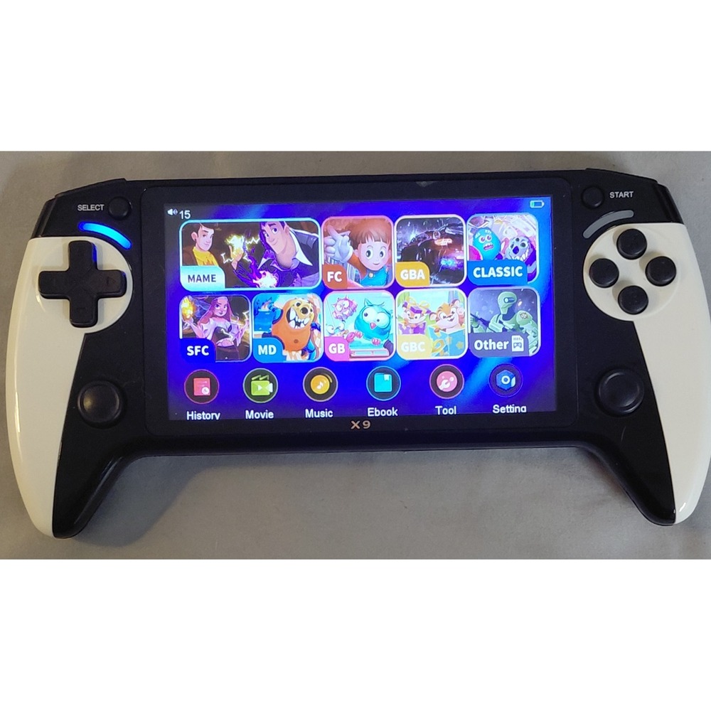 X9 Retro Handheld Game Console 5.5" HD Screen Classic Multi Emulator Panda Black